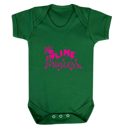 Neon pink slime princess baby vest green 18-24 months
