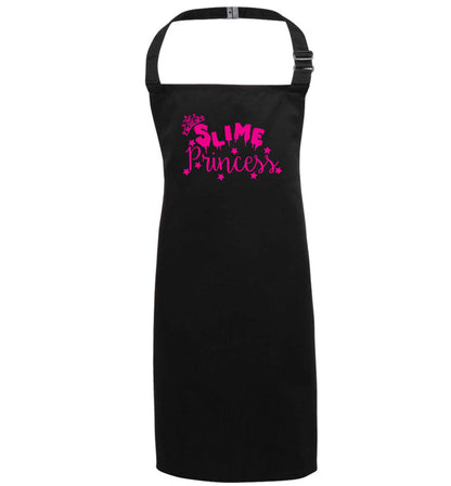 Neon pink slime princess black apron 7-10 years