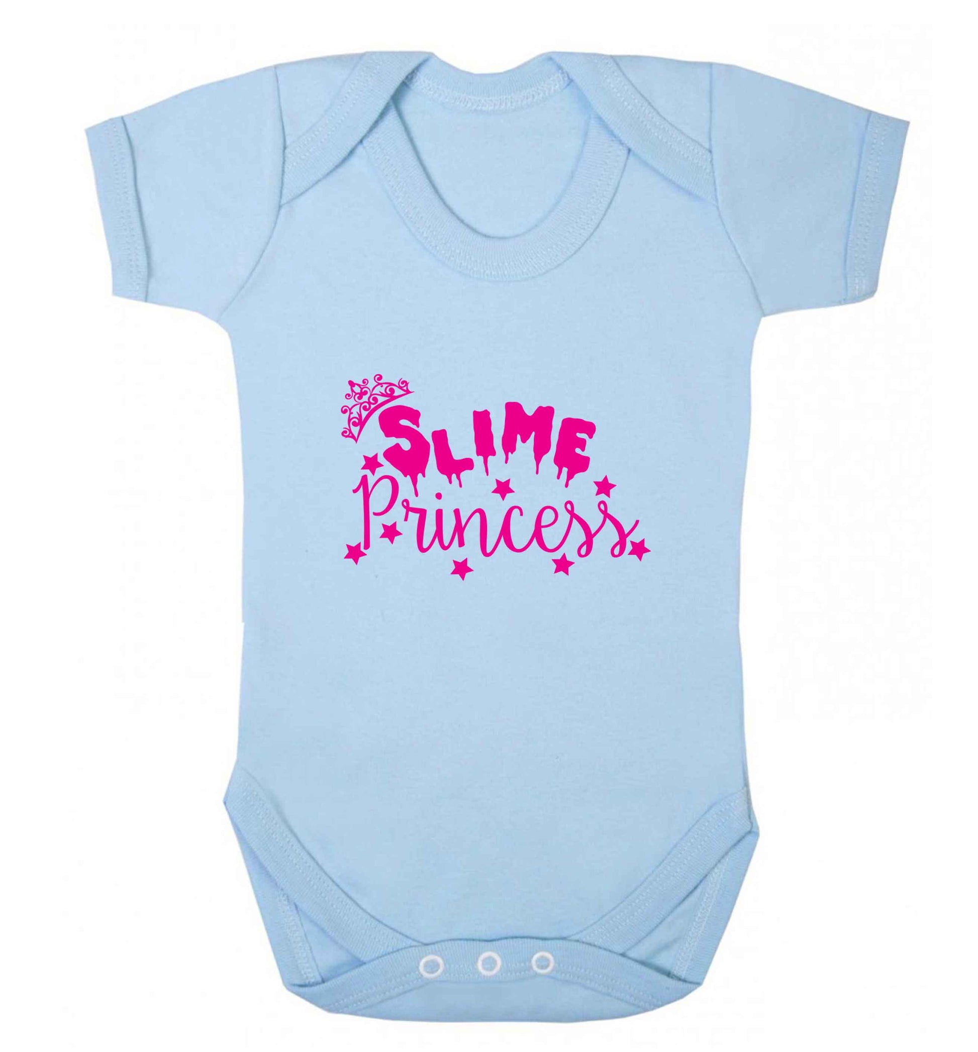 Neon pink slime princess baby vest pale blue 18-24 months