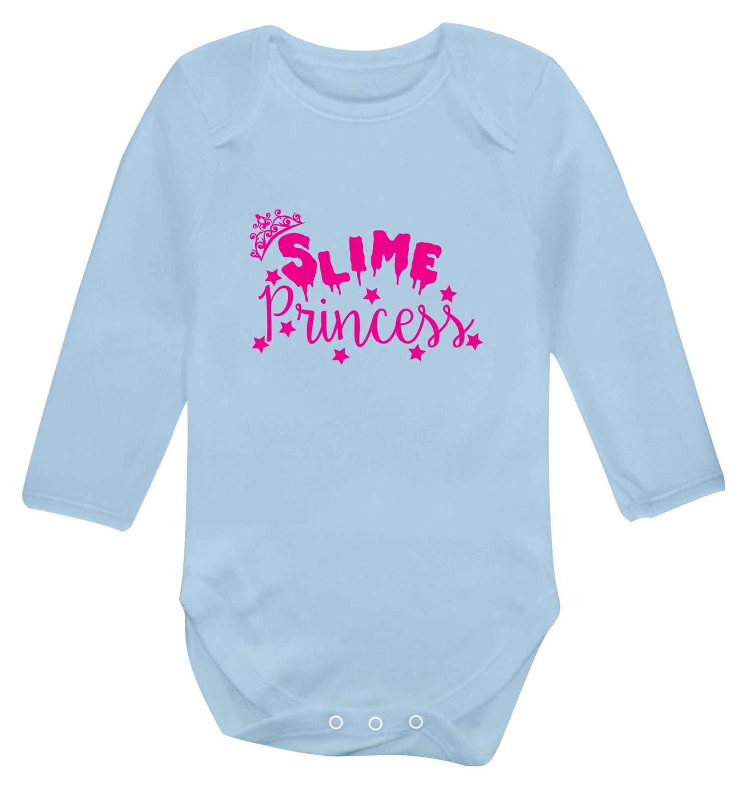 Neon pink slime princess baby vest long sleeved pale blue 6-12 months
