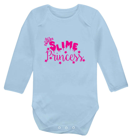 Neon pink slime princess baby vest long sleeved pale blue 6-12 months