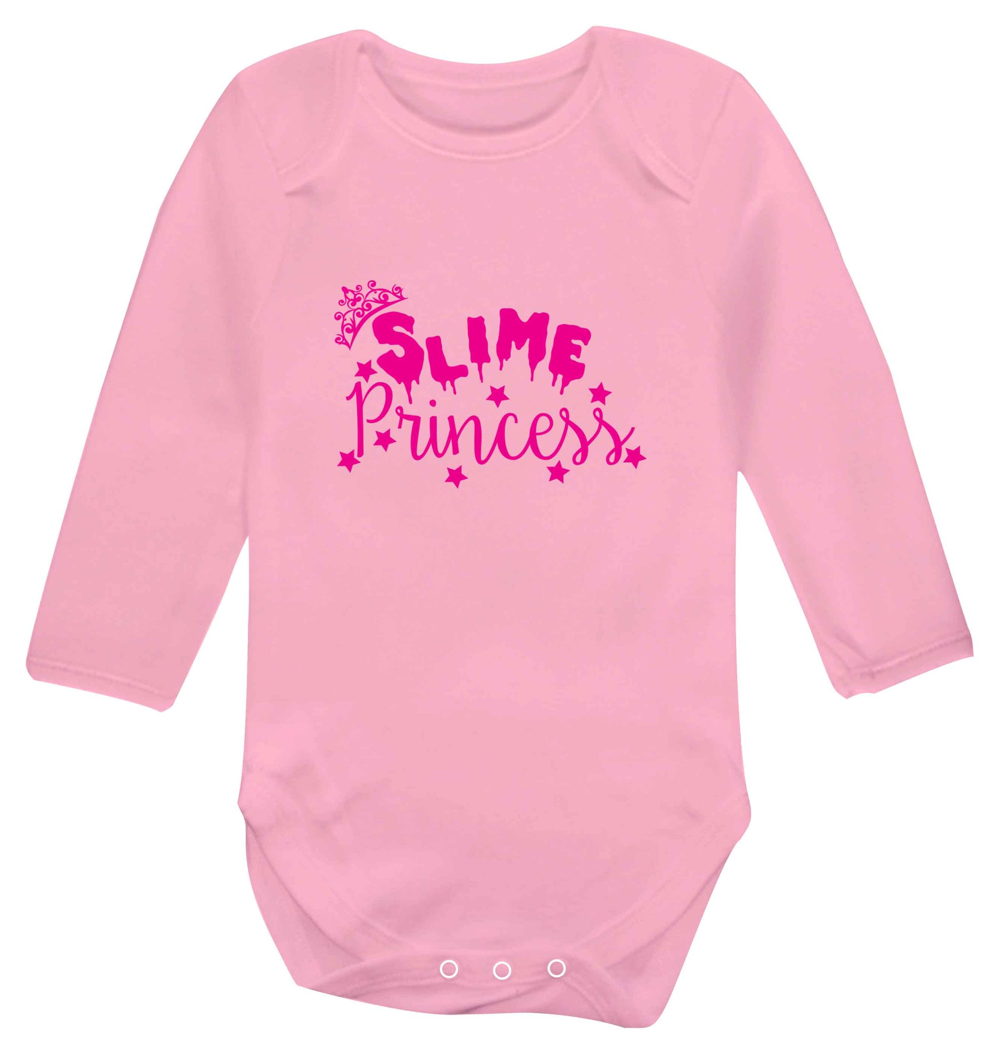 Neon pink slime princess baby vest long sleeved pale pink 6-12 months