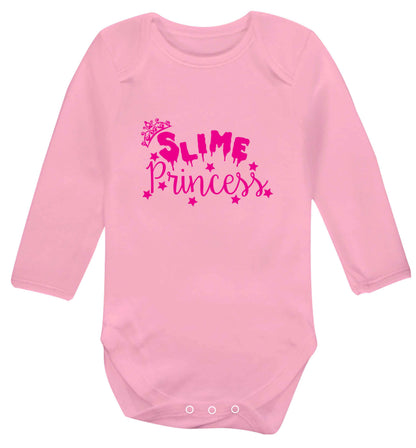 Neon pink slime princess baby vest long sleeved pale pink 6-12 months