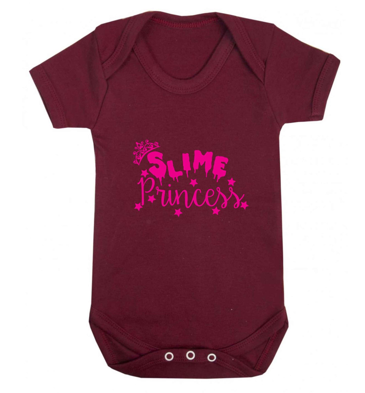 Neon pink slime princess baby vest maroon 18-24 months