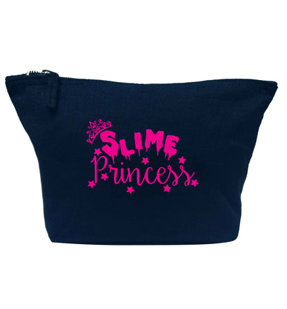 Neon pink slime princess navy makeup bag