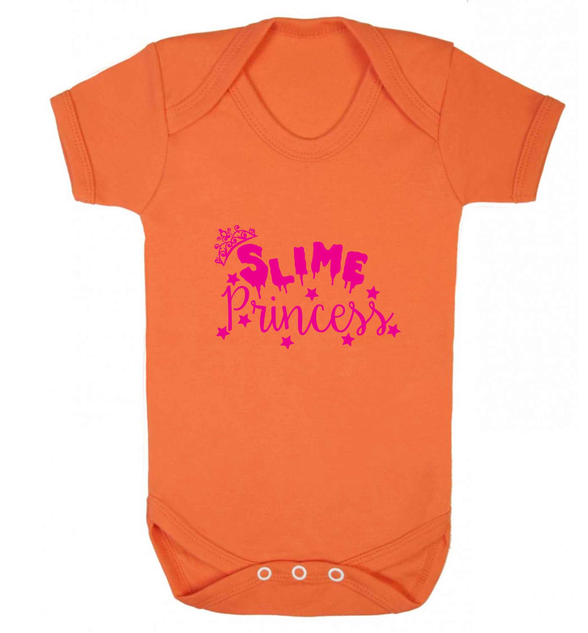 Neon pink slime princess baby vest orange 18-24 months