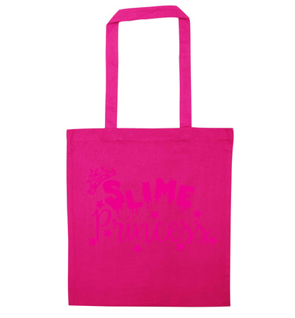 Neon pink slime princess pink tote bag