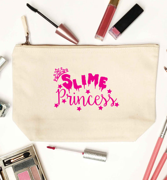 Neon pink slime princess natural makeup bag