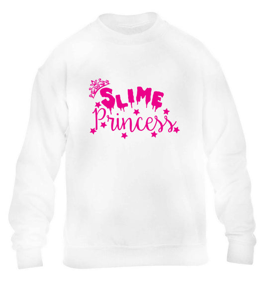 Neon pink slime princess children's white sweater 12-13 Years