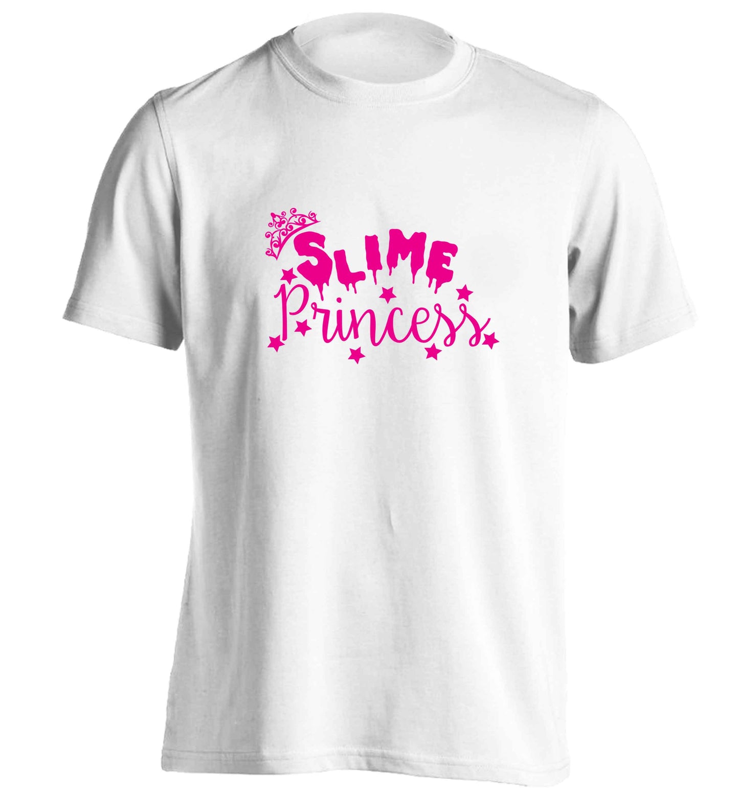 Neon pink slime princess adults unisex white Tshirt 2XL