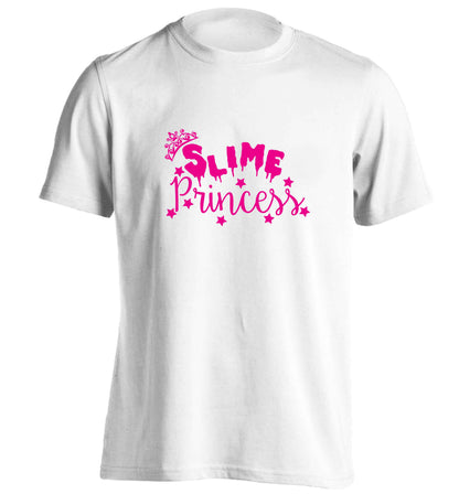 Neon pink slime princess adults unisex white Tshirt 2XL