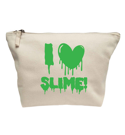 Neon green I love slime | Makeup / wash bag