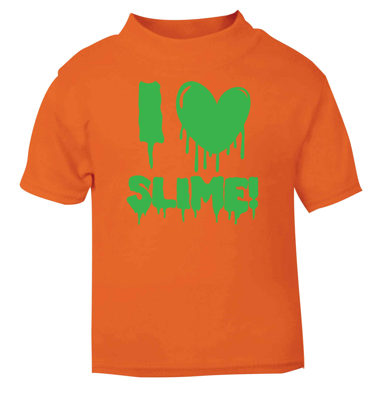 Neon green I love slime orange baby toddler Tshirt 2 Years