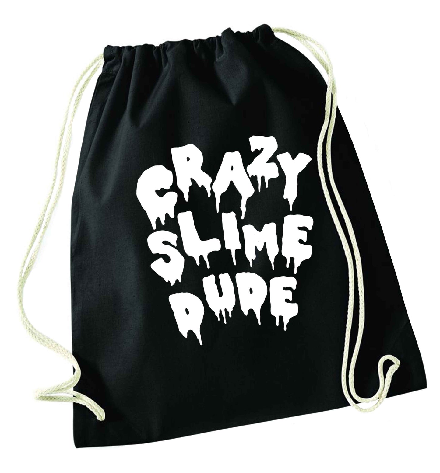 Crazy slime dude black drawstring bag