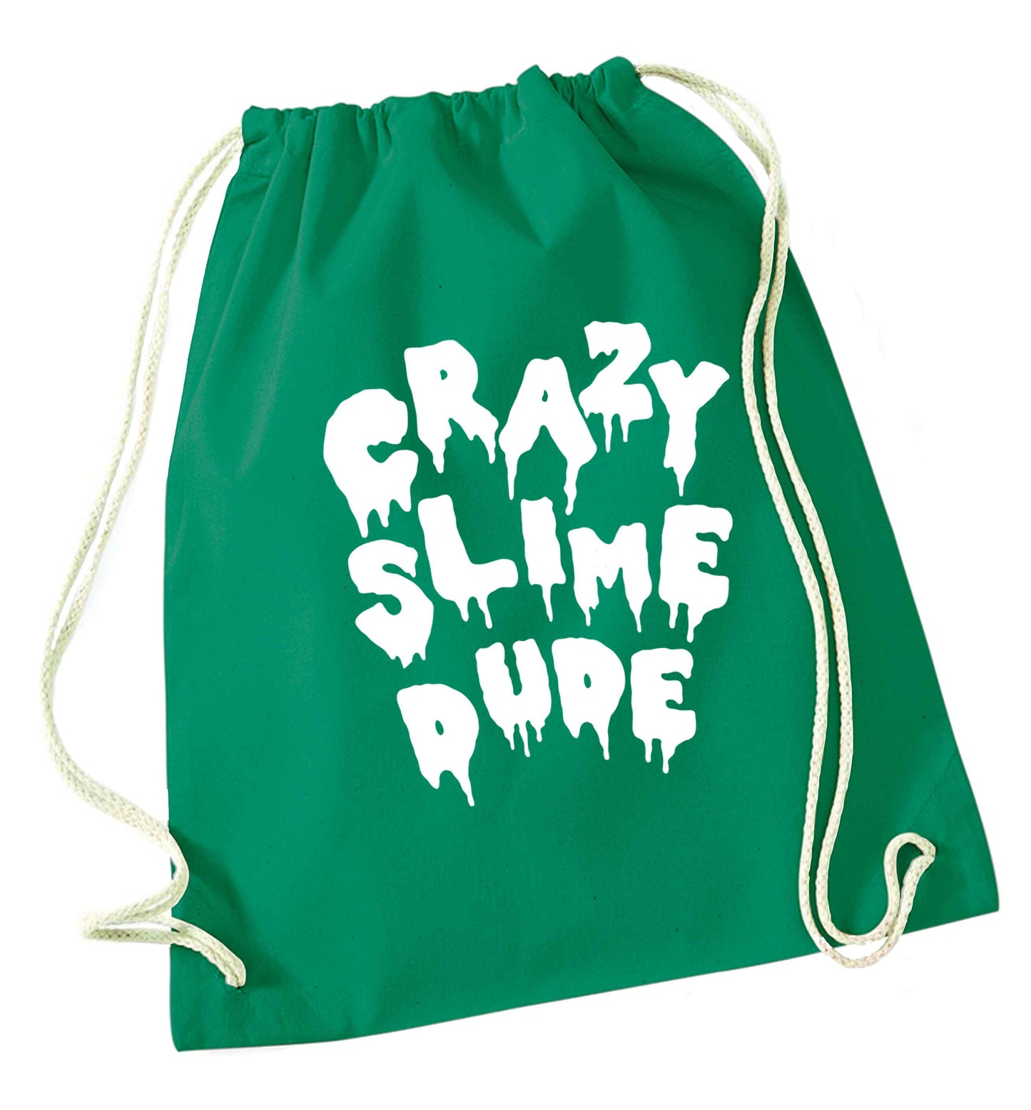 Crazy slime dude green drawstring bag