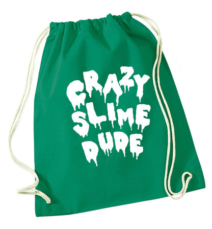 Crazy slime dude green drawstring bag