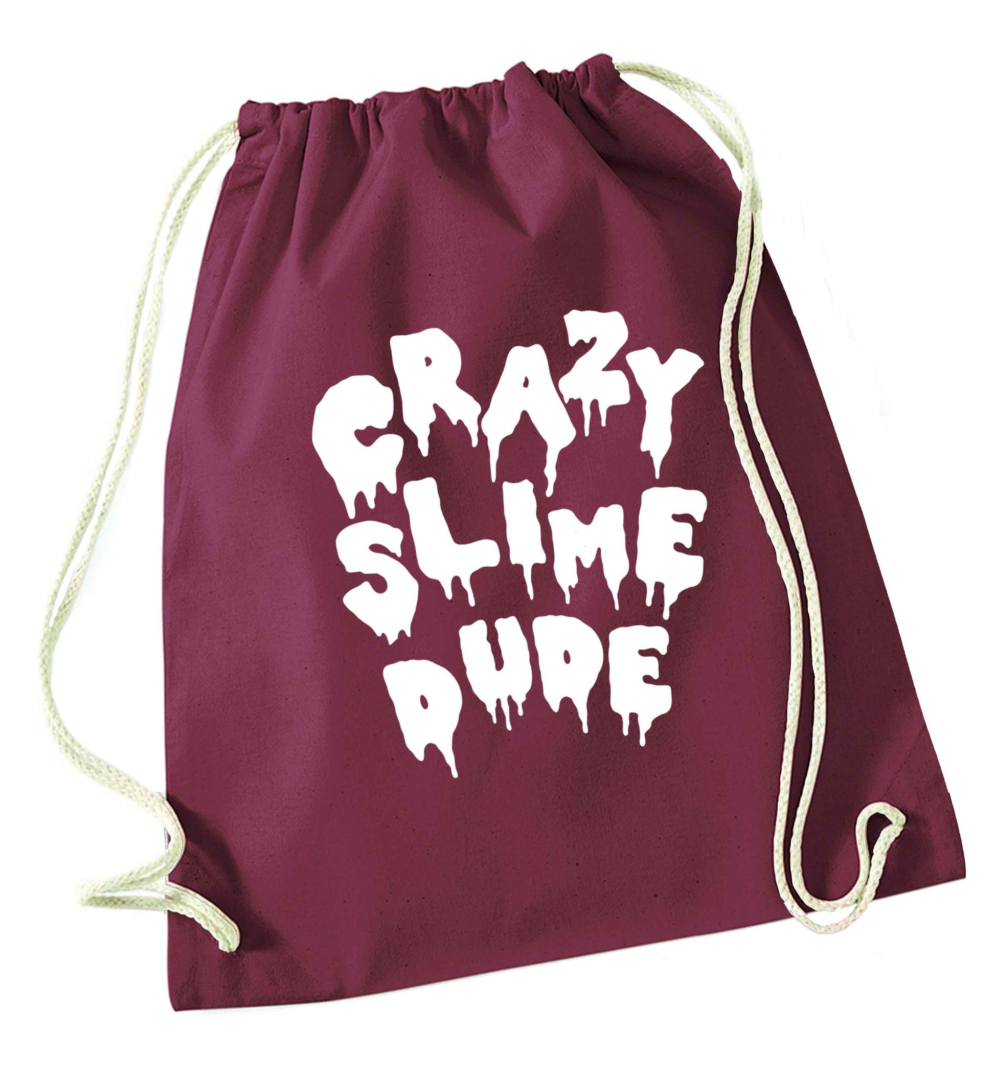Crazy slime dude maroon drawstring bag