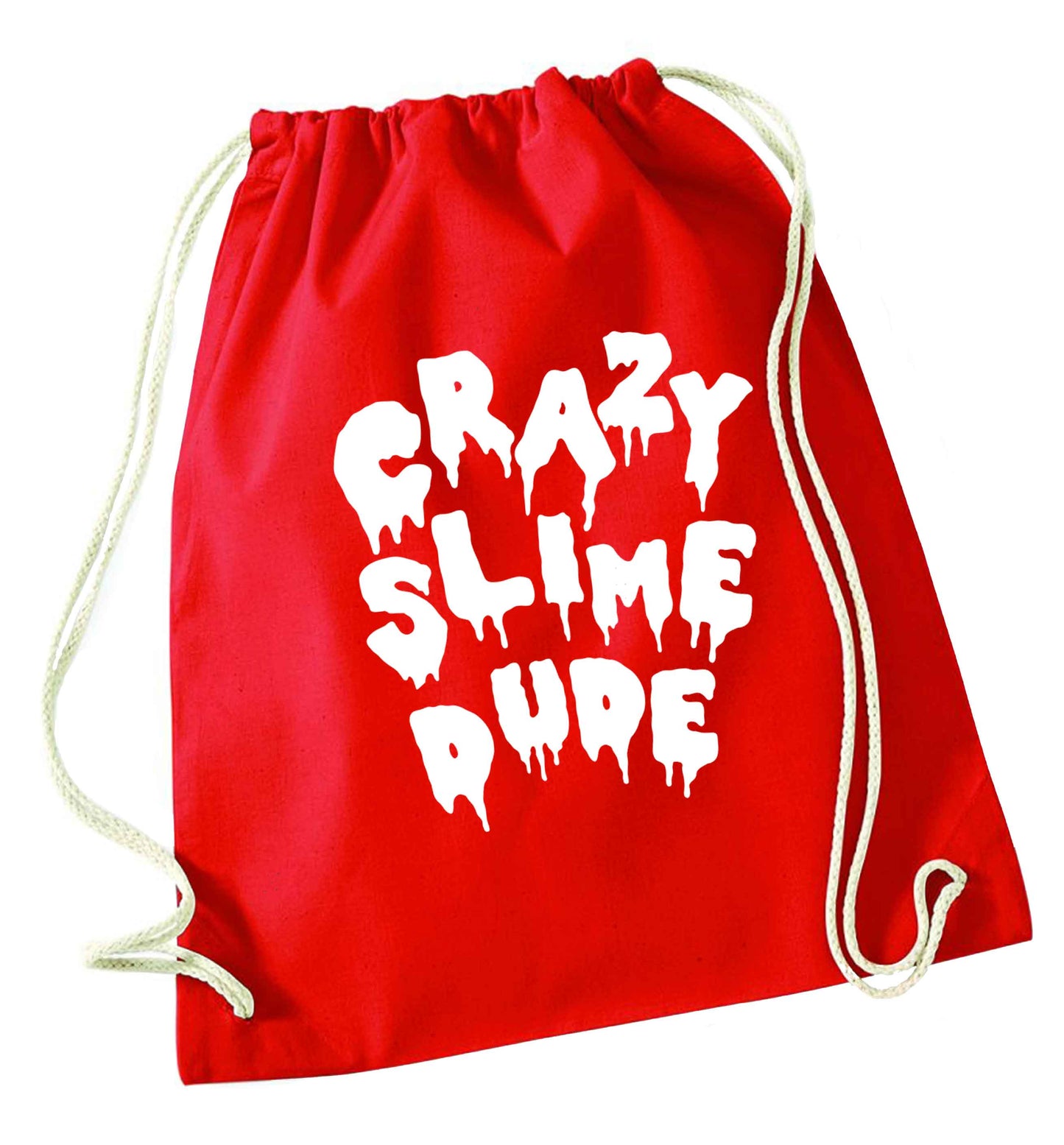 Crazy slime dude red drawstring bag 