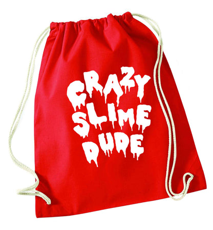 Crazy slime dude red drawstring bag 