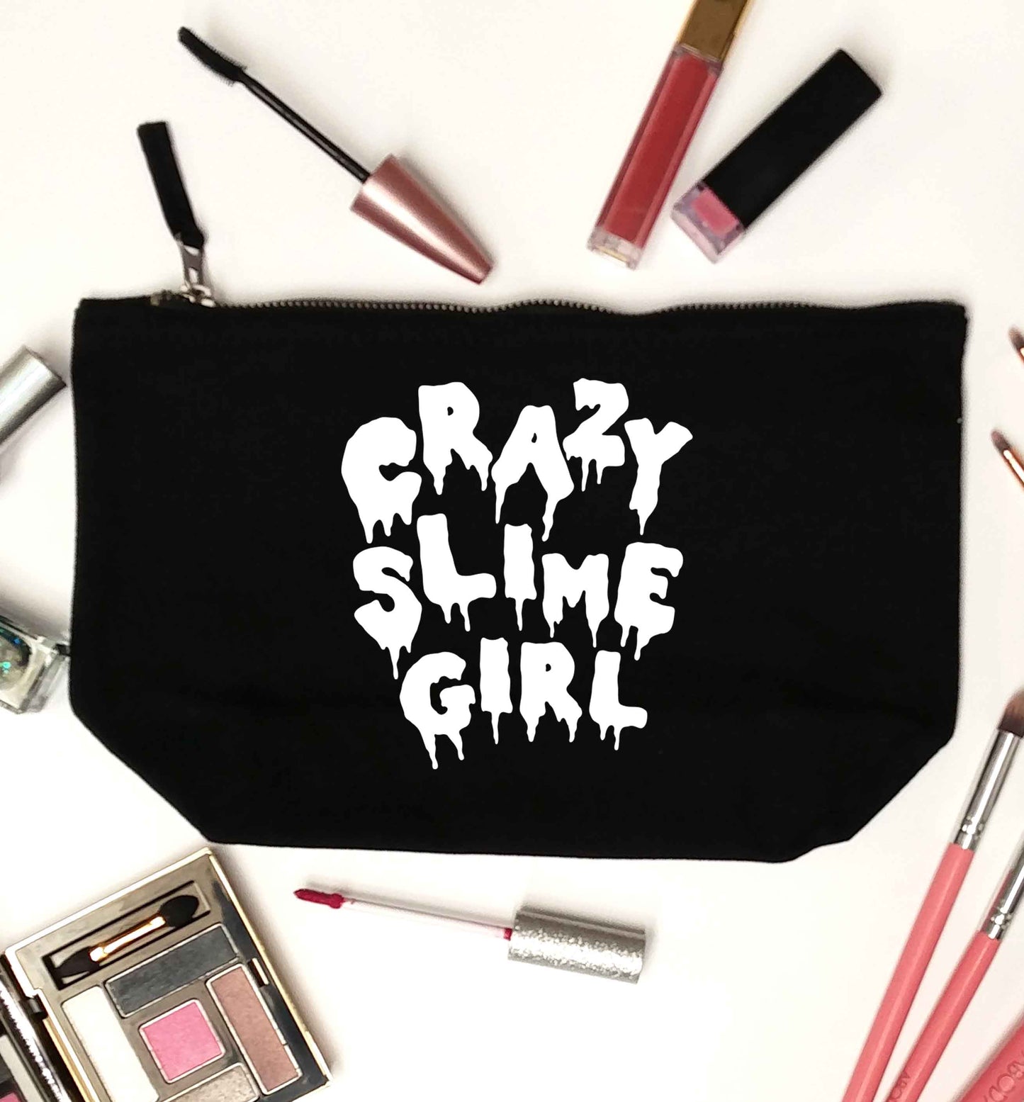 Crazy slime girl black makeup bag