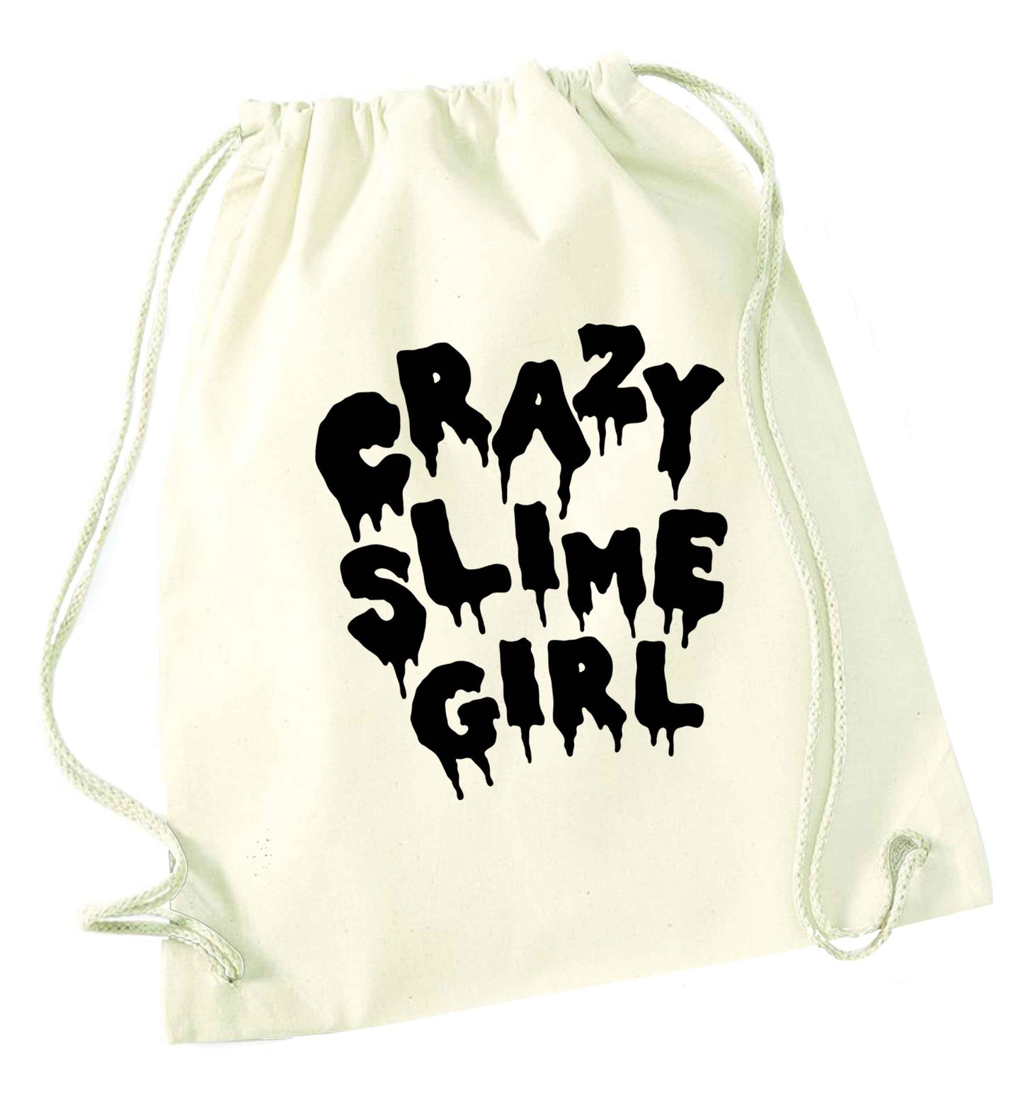 Crazy slime girl natural drawstring bag