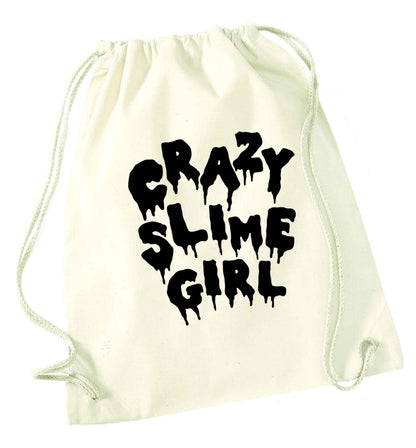 Crazy slime girl natural drawstring bag
