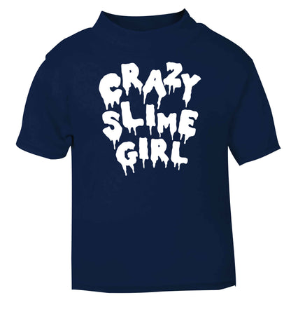 Crazy slime girl navy baby toddler Tshirt 2 Years
