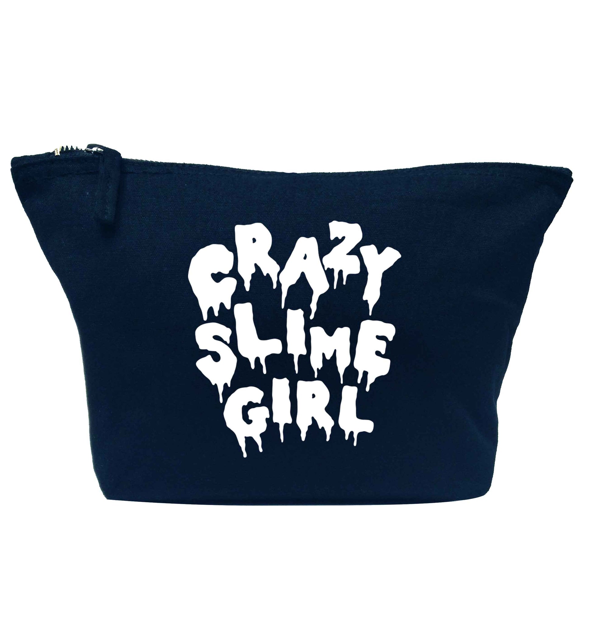Crazy slime girl navy makeup bag