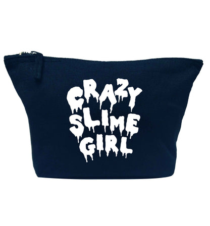 Crazy slime girl navy makeup bag