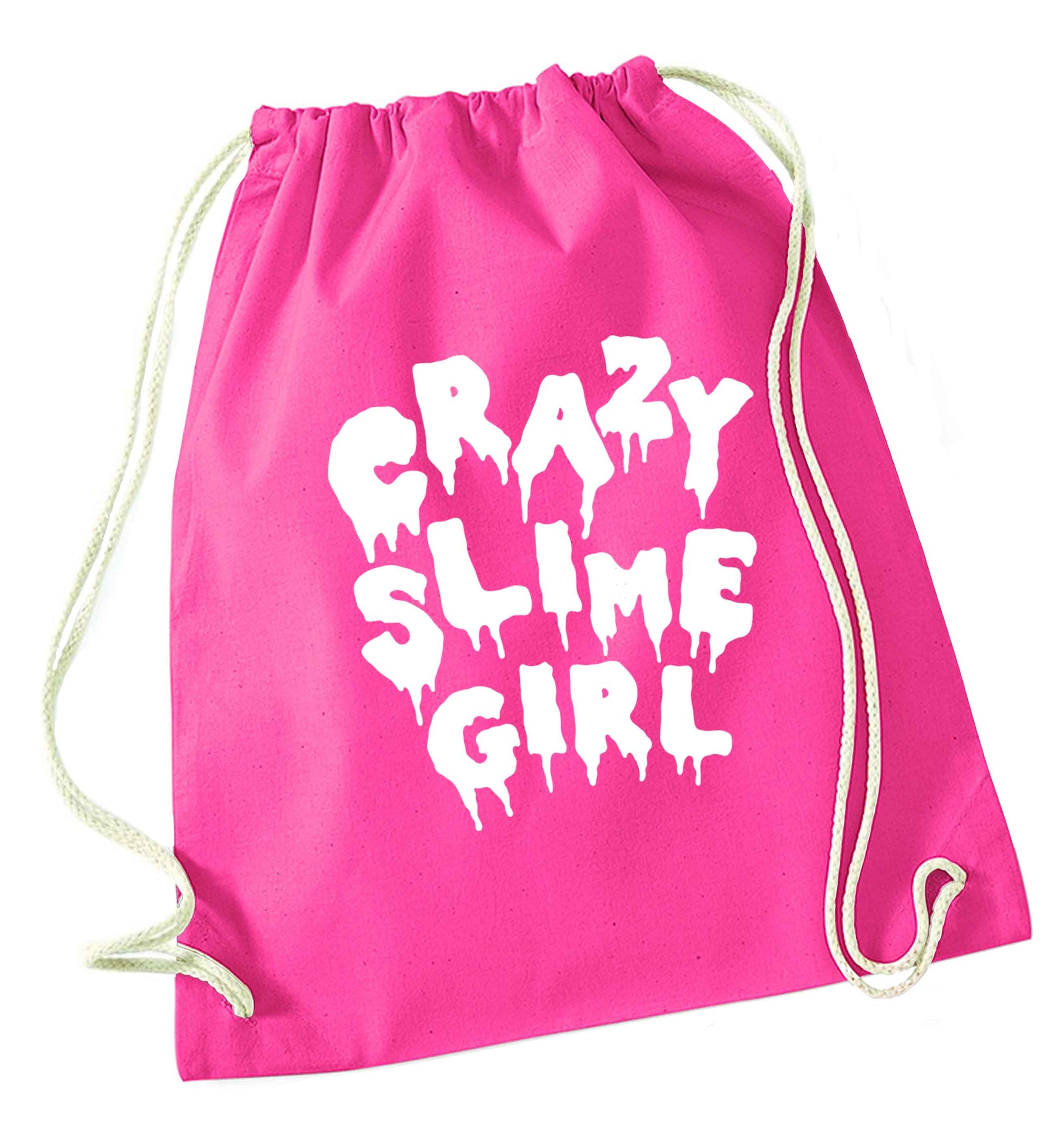 Crazy slime girl pink drawstring bag