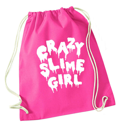 Crazy slime girl pink drawstring bag