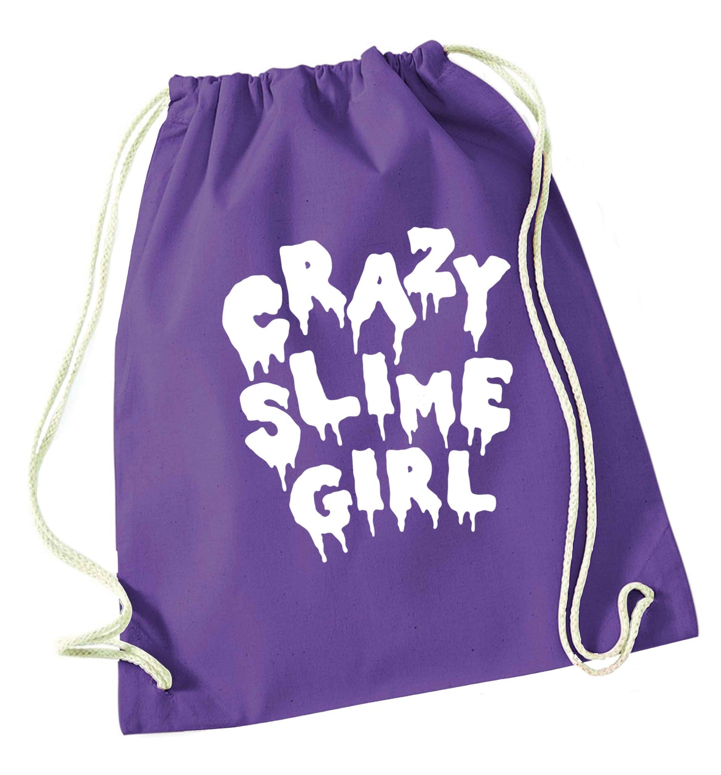 Crazy slime girl purple drawstring bag