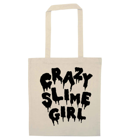 Crazy slime girl natural tote bag