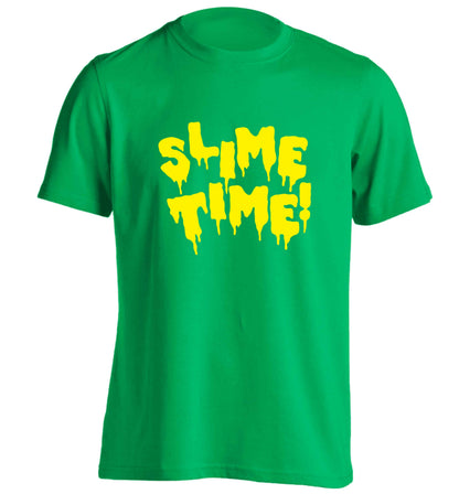Neon yellow slime time adults unisex green Tshirt 2XL