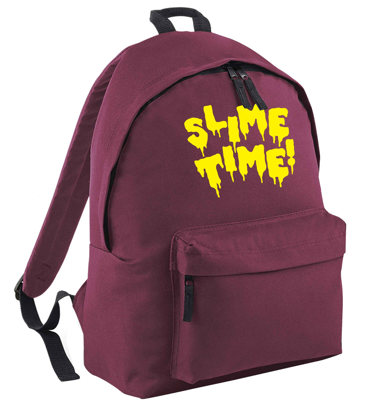 Neon yellow slime time black adults backpack