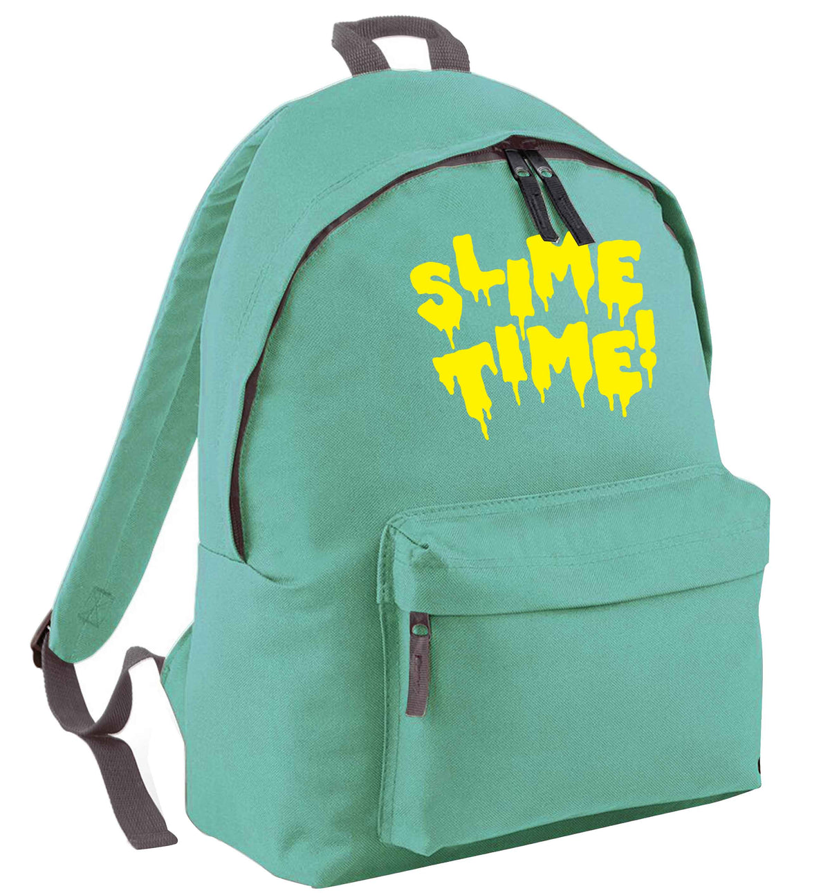 Neon yellow slime time mint adults backpack
