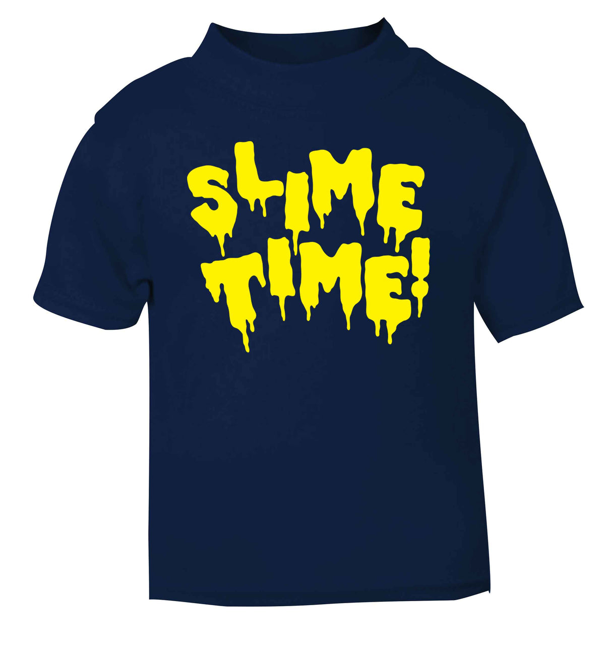 Neon yellow slime time navy baby toddler Tshirt 2 Years