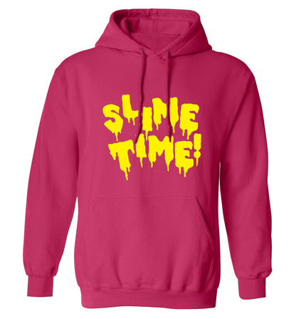 Neon yellow slime time adults unisex pink hoodie 2XL