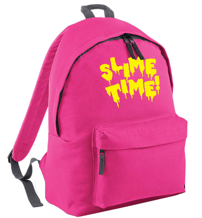 Neon yellow slime time pink adults backpack
