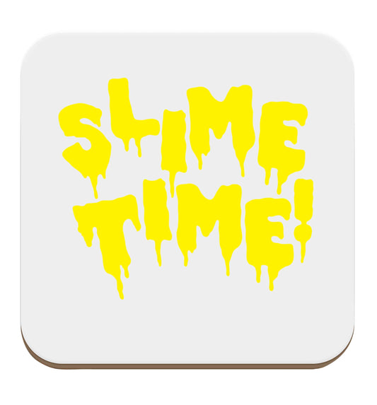 yellow slime time set of four coasters