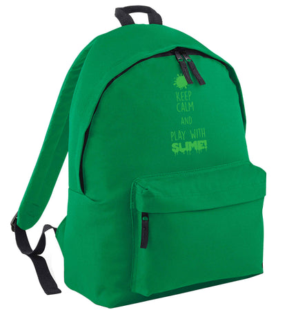 Neon green keep calm and play with slime!green adults backpack