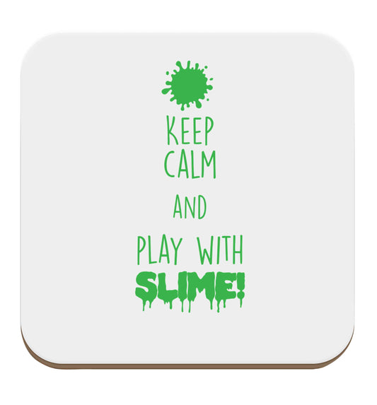 green keep calm and play with slime!set of four coasters