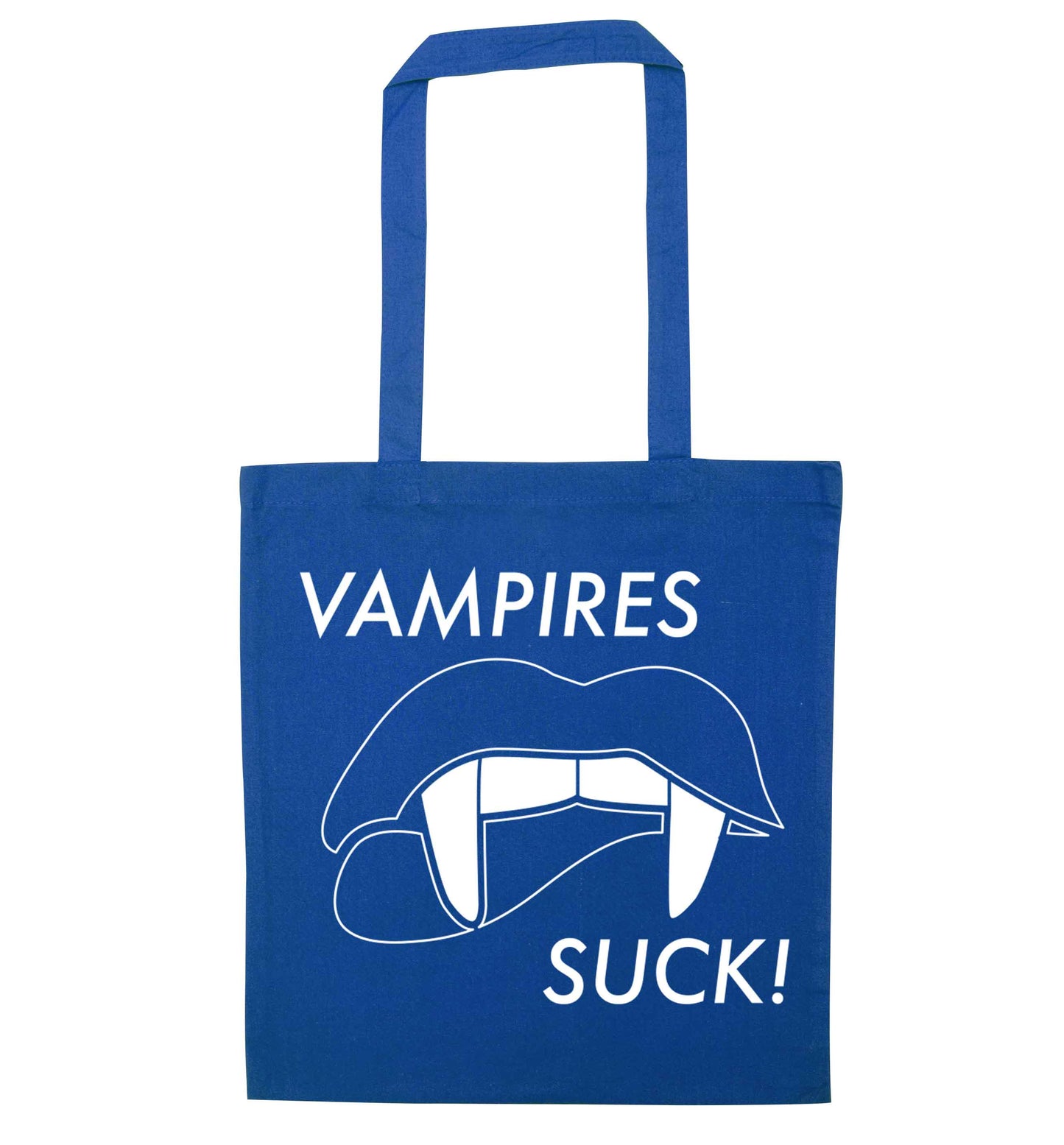 Vampires suck blue tote bag