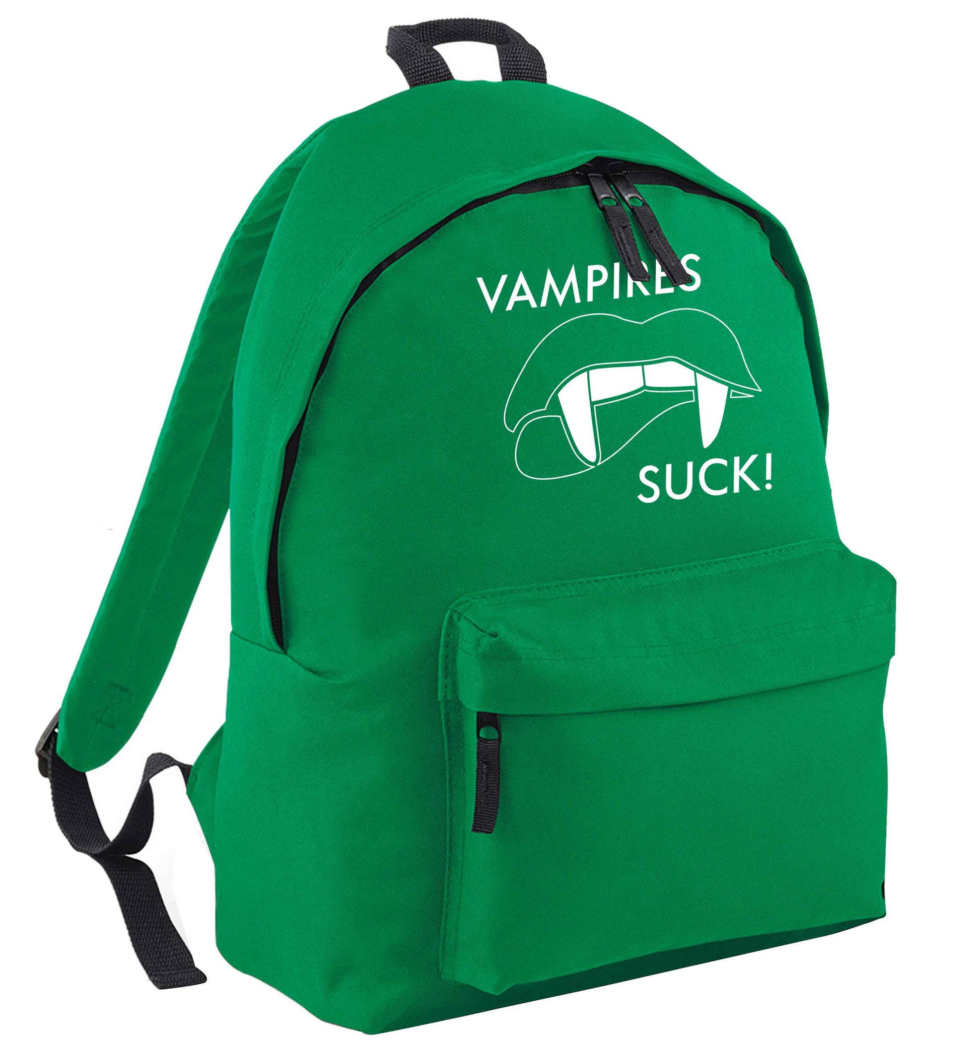 Vampires suck green adults backpack