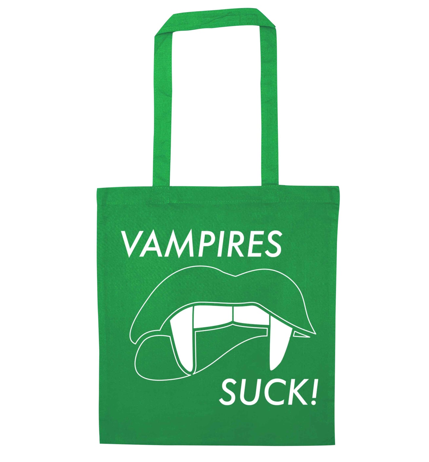Vampires suck green tote bag
