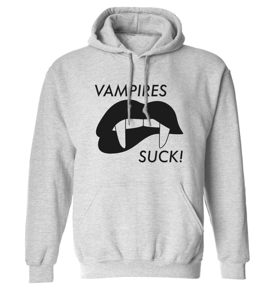 Vampires suck adults unisex grey hoodie 2XL
