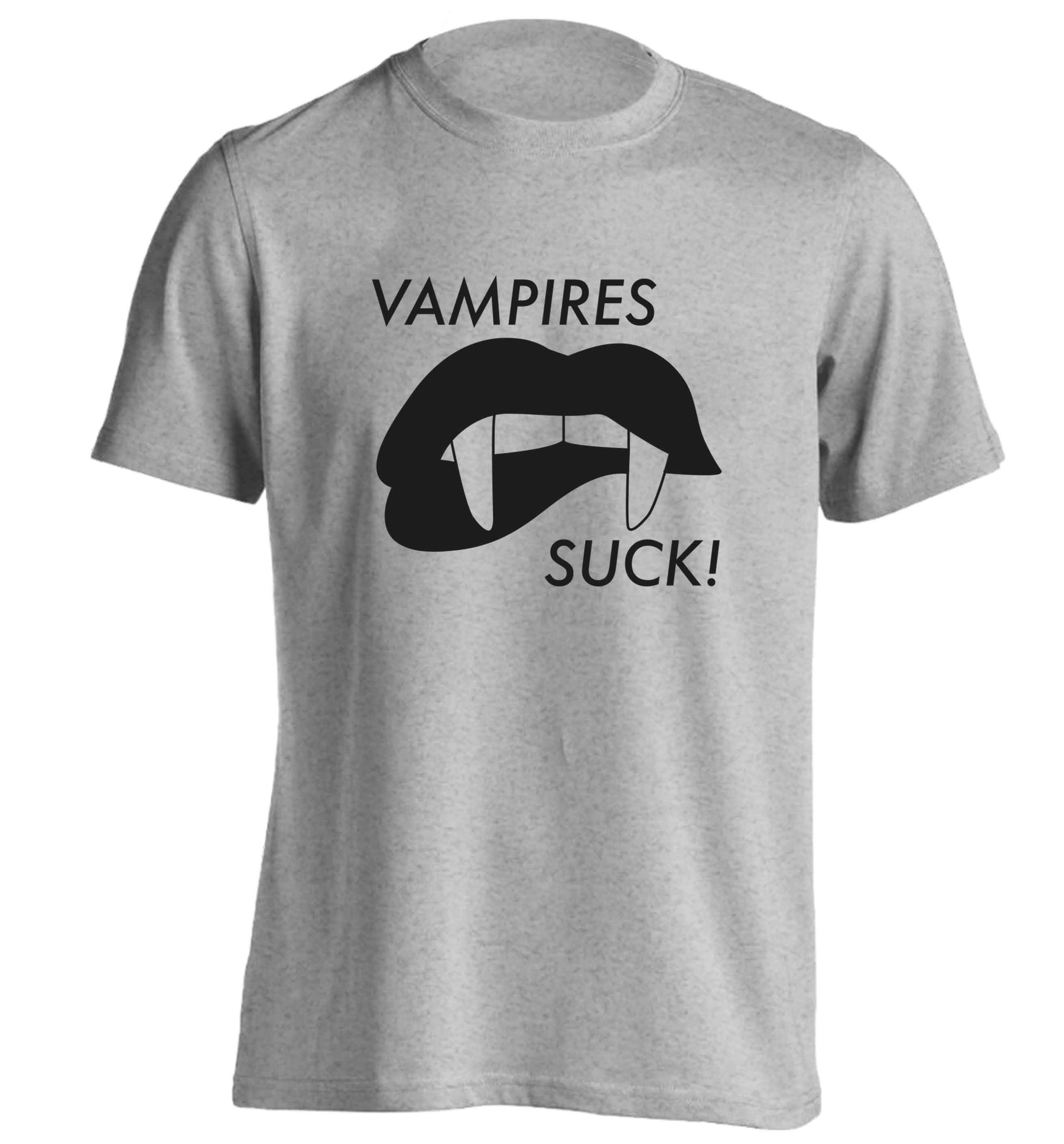 Vampires suck adults unisex grey Tshirt 2XL