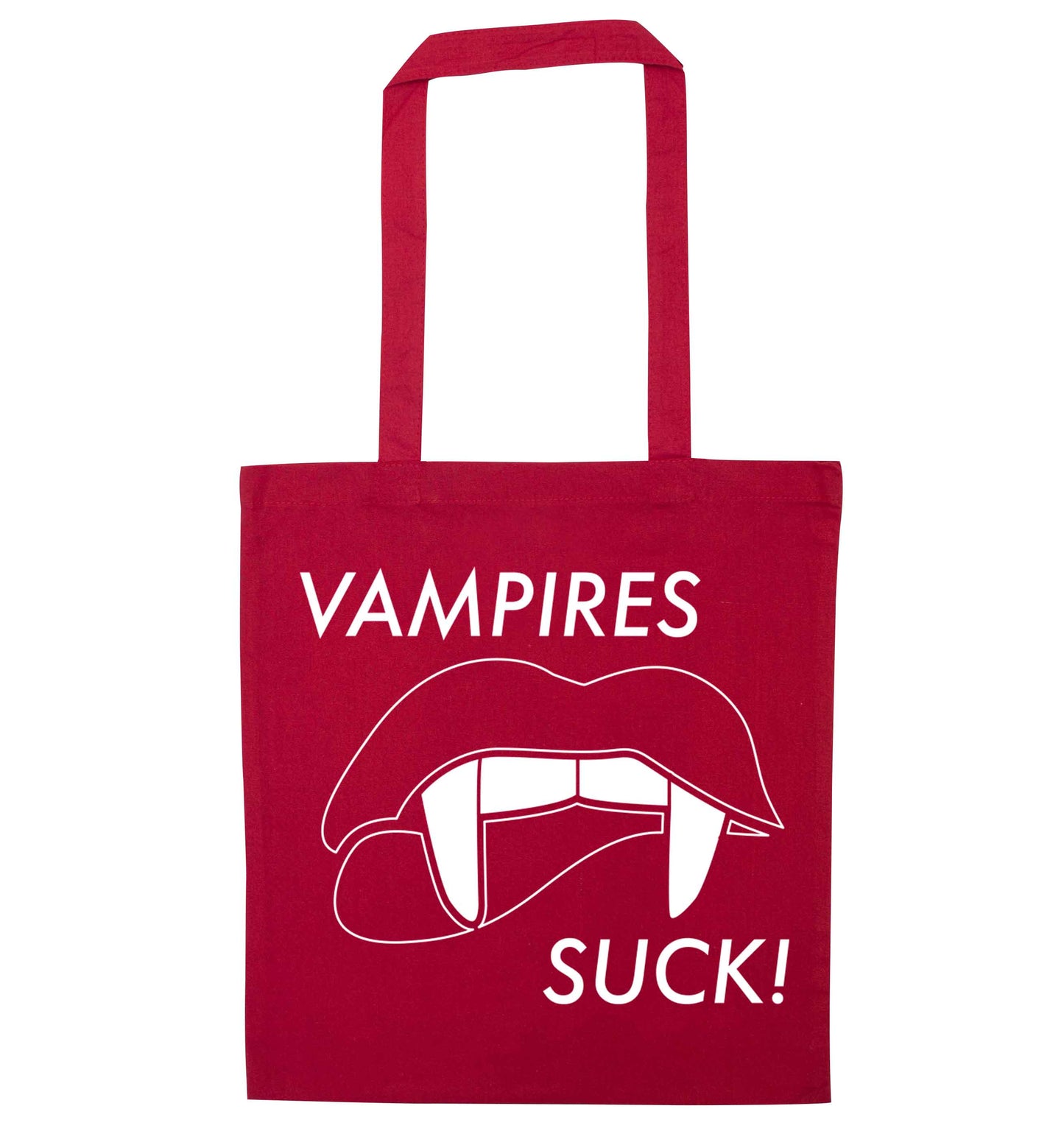 Vampires suck red tote bag