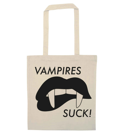 Vampires suck natural tote bag