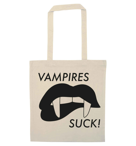 Vampires suck natural tote bag